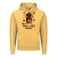 Vintage Mustard have a melanin christmas afro messy bun Vintage Hoodie - texasbilliewilder