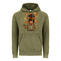 Vintage Olive have a melanin christmas afro messy bun Vintage Hoodie - texasbilliewilder