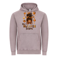 Vintage Zinc have a melanin christmas afro messy bun Vintage Hoodie - texasbilliewilder
