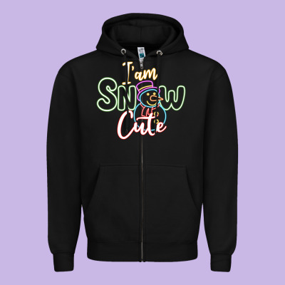 L Am Snow Cute Zipper Hoodie Designed By Cowhidedigitalart