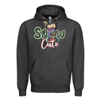 Charcoal Heather l am snow cute Zipper Hoodie - CowhideDigitalArt