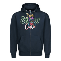 Navy l am snow cute Zipper Hoodie - CowhideDigitalArt
