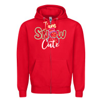Red l am snow cute Zipper Hoodie - CowhideDigitalArt
