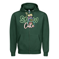 Sports Green l am snow cute Zipper Hoodie - CowhideDigitalArt