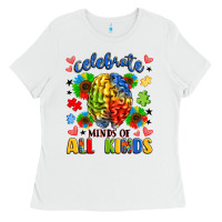 White celebrate neurodiversity Ladies Tee - LillyAllenDesigns
