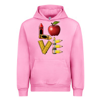 Fuchsia Pink love teacher Urban Hoodie - BarkalooDesign