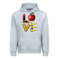 Heather Grey love teacher Urban Hoodie - BarkalooDesign