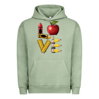Pigment Oil Green love teacher Urban Hoodie - BarkalooDesign