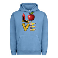 Pigment Pebble Blue love teacher Urban Hoodie - BarkalooDesign