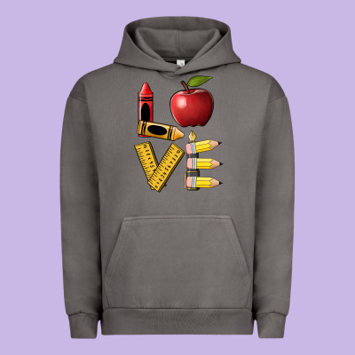 Love Teacher Urban Hoodie Designed By Barkaloodesign