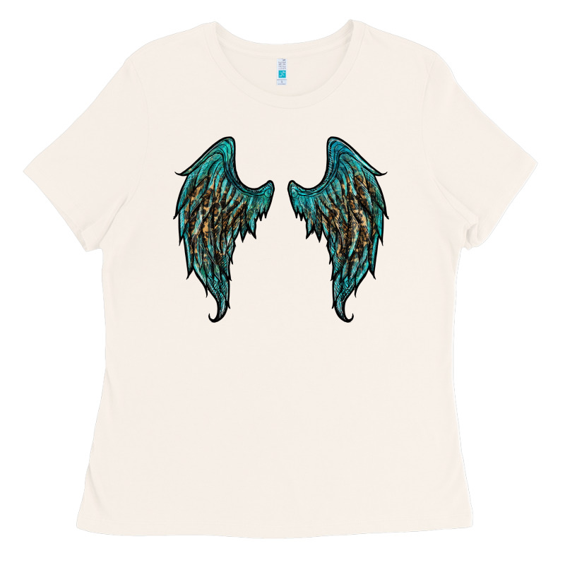 Turquoise Leopard Wings Ladies Tee by RanaPortraitStore | Teevron