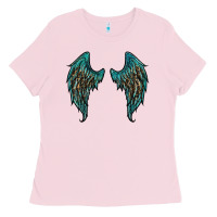 Bubblegum Pink turquoise leopard wings Ladies Tee - RanaPortraitStore