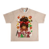 Santa's Favorite Para Afro Messy Bun Urban Heavy Tee | Teevron