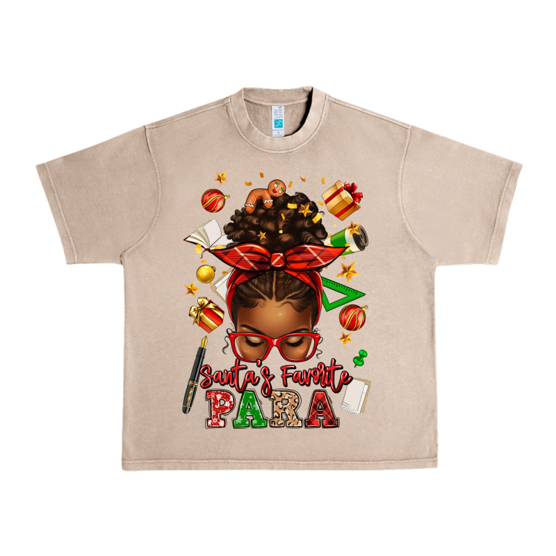 Santa's Favorite Para Afro Messy Bun Urban Heavy Tee by texasbilliewilder | Teevron