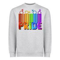 Heather Grey Pride Barcode Heavyweight Sweatshirt - FaDigitalArtStudio