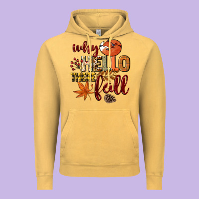 Why Hello There Fall Vintage Hoodie Designed By Nancycooperartshop