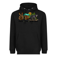 Black peace love sloth bear Heavyweight Hoodie - LillyAllenDesigns
