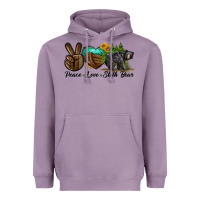 Lavender peace love sloth bear Heavyweight Hoodie - LillyAllenDesigns
