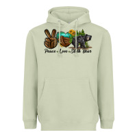 Matcha peace love sloth bear Heavyweight Hoodie - LillyAllenDesigns