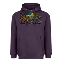 Plum peace love sloth bear Heavyweight Hoodie - LillyAllenDesigns