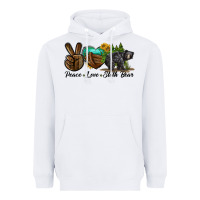 White peace love sloth bear Heavyweight Hoodie - LillyAllenDesigns