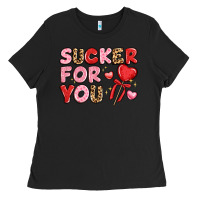 Black lovethemed typography with heart lollipop Ladies Tee - LillyAllenDesigns