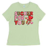 Matcha lovethemed typography with heart lollipop Ladies Tee - LillyAllenDesigns