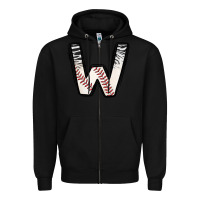 Black Baseball Alphabet Zipper Hoodie - CowhideDigitalArt