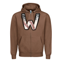 Chestnut Baseball Alphabet Zipper Hoodie - CowhideDigitalArt