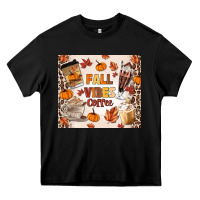 Black fall vibes coffee Heavy Core Tee - MaliasSmallBusiness