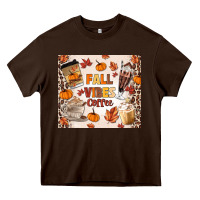 Chocolate Brown fall vibes coffee Heavy Core Tee - MaliasSmallBusiness