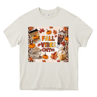Cream fall vibes coffee Heavy Core Tee - MaliasSmallBusiness
