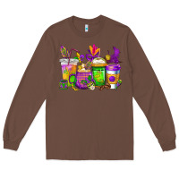 Chestnut mardi gras coffee cups cowgirl Long Sleeve Tee - CowGirlArtShop