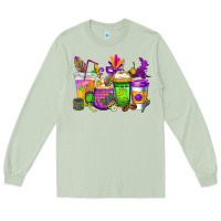 Matcha mardi gras coffee cups cowgirl Long Sleeve Tee - CowGirlArtShop