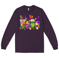 Plum mardi gras coffee cups cowgirl Long Sleeve Tee - CowGirlArtShop