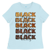 Baby Blue typography variations in animal and glitter textur Ladies Tee - LillyAllenDesigns