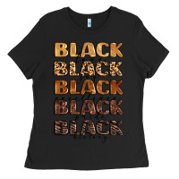 Black typography variations in animal and glitter textur Ladies Tee - LillyAllenDesigns