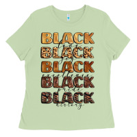 Matcha typography variations in animal and glitter textur Ladies Tee - LillyAllenDesigns