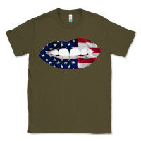 Army Green Lips American Flag Classic Tee - Bettercallsaul
