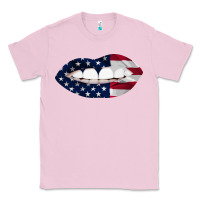 Bubblegum Pink Lips American Flag Classic Tee - Bettercallsaul