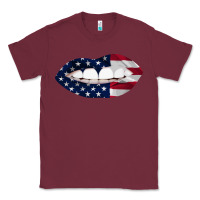 Burgundy Lips American Flag Classic Tee - Bettercallsaul