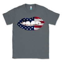 Charcoal Heather Lips American Flag Classic Tee - Bettercallsaul