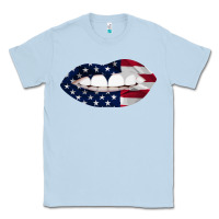 Dusty Blue Lips American Flag Classic Tee - Bettercallsaul