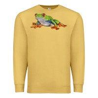 Antique Gold red eyed tree frog Premium Sweatshirt - LillyAllenDesigns