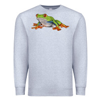 Heather Grey red eyed tree frog Premium Sweatshirt - LillyAllenDesigns
