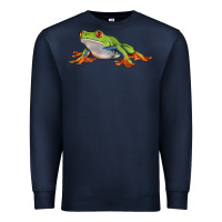 Navy red eyed tree frog Premium Sweatshirt - LillyAllenDesigns