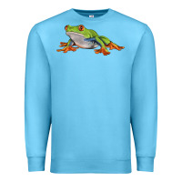 Ocean Blue red eyed tree frog Premium Sweatshirt - LillyAllenDesigns