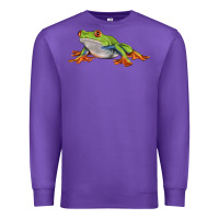 Purple red eyed tree frog Premium Sweatshirt - LillyAllenDesigns