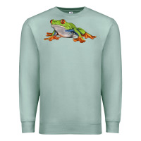 Seafoam red eyed tree frog Premium Sweatshirt - LillyAllenDesigns