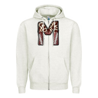 Oatmeal Heather name footballcow print letter m Zipper Hoodie - CowhideDigitalArt